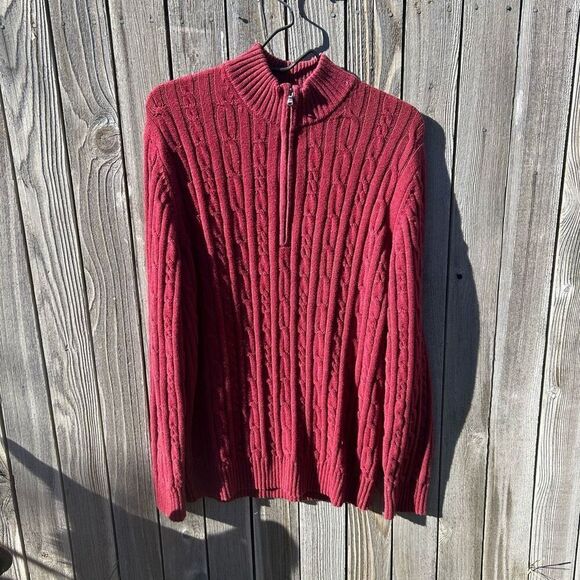 Vintage Izod sweater long sleeve half zip up size large - Picture 1 of 7